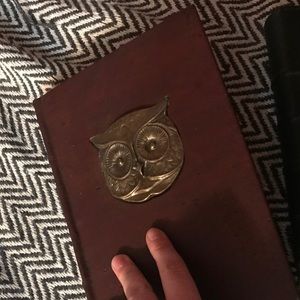 Metal Owl Journal Leather Cover